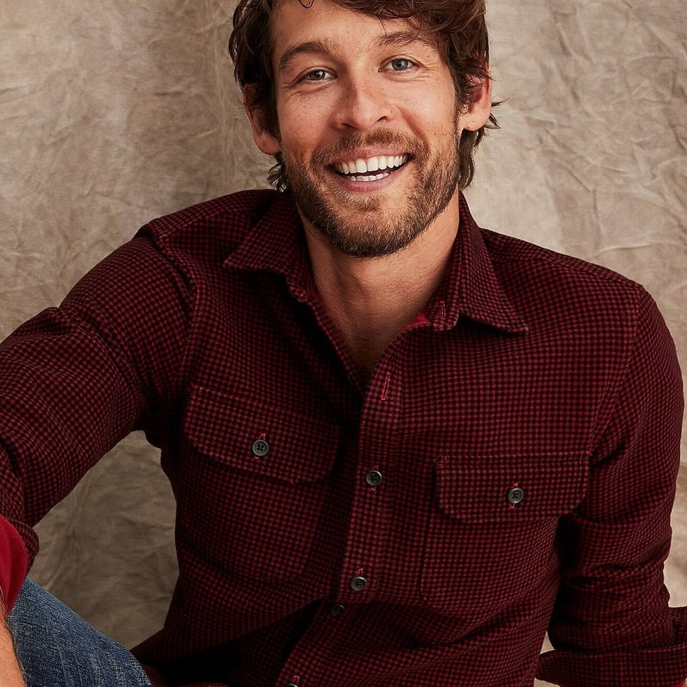 J. Crew red black gingham Button-Up Shirt